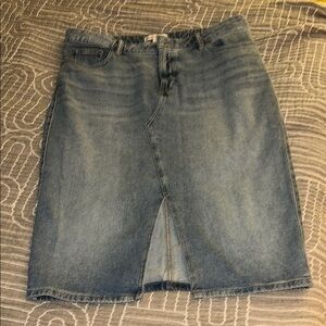 Lucky Brand Blue Pencil Midi Skirt with Slit